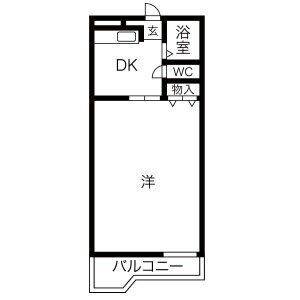 1DK 間取り図