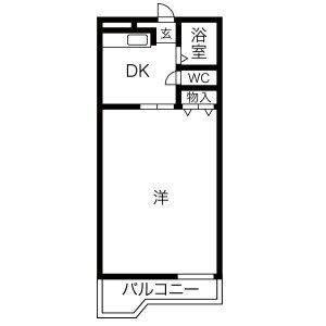 1DK 間取り図