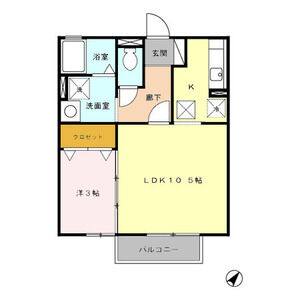 1LDK 間取り図