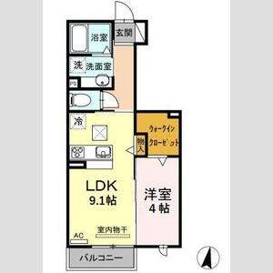 1LDK 間取り図