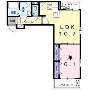 1LDK 間取り図