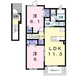 2LDK 間取り図