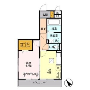 1DK 間取り図