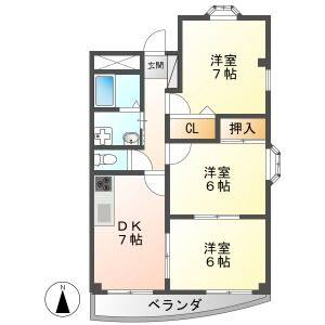 3DK 間取り図