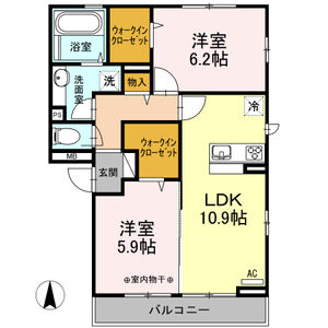 2LDK 間取り図