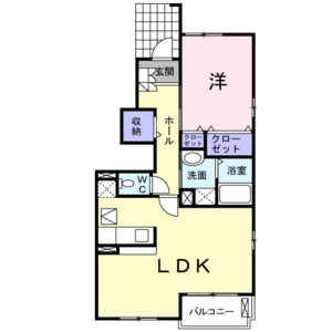 1LDK 間取り図