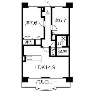 2LDK 間取り図
