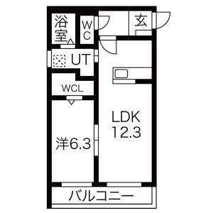1LDK 間取り図