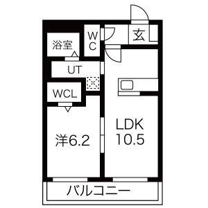 1LDK 間取り図