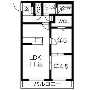 2LDK 間取り図