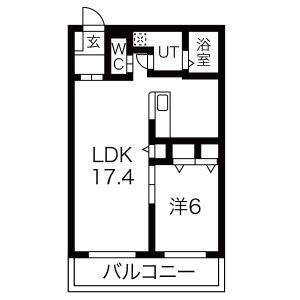 1LDK 間取り図