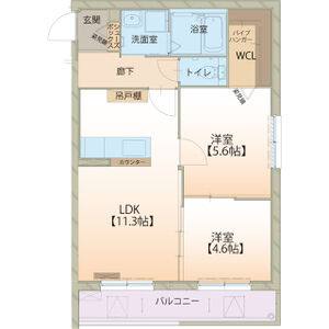 2LDK 間取り図