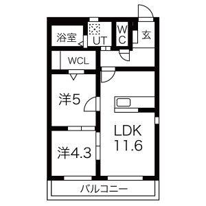 2LDK 間取り図