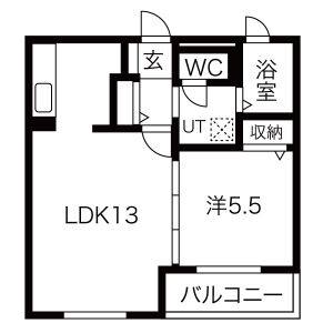 1LDK 間取り図
