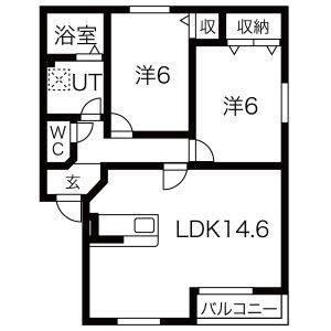 2LDK 間取り図