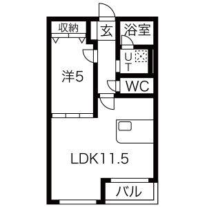 1LDK 間取り図