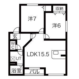 2LDK 間取り図