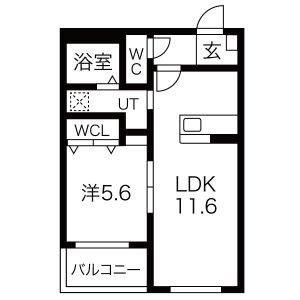 1LDK 間取り図
