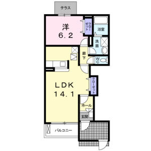 1LDK 間取り図