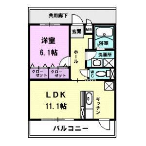 1LDK 間取り図