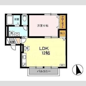 1LDK 間取り図