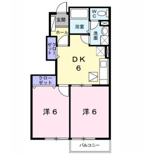 2DK 間取り図