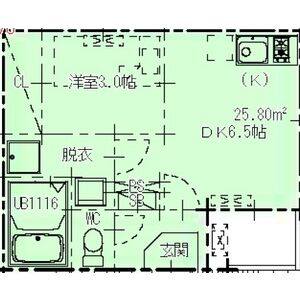 1DK 間取り図