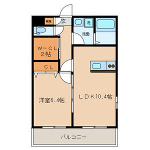1LDK 間取り図