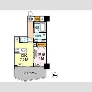 1DK 間取り図