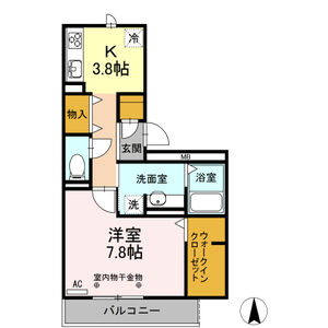 1K 間取り図