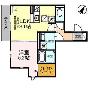 1LDK 間取り図