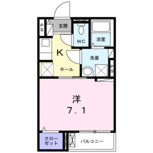 1K 間取り図