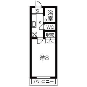 1K 間取り図