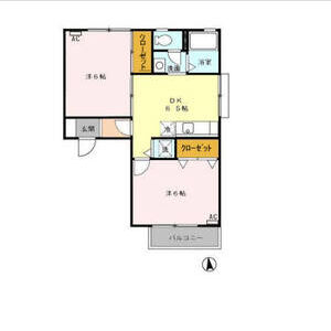 2DK 間取り図