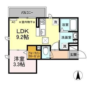 1LDK 間取り図