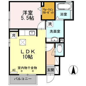 1LDK 間取り図