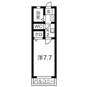 1K 間取り図