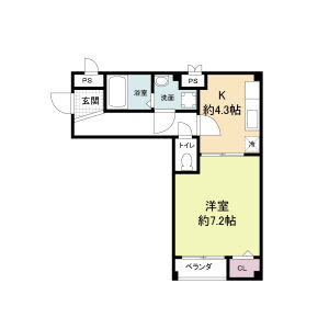 1K 間取り図
