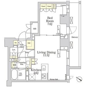 1LDK 間取り図
