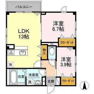 2LDK 間取り図