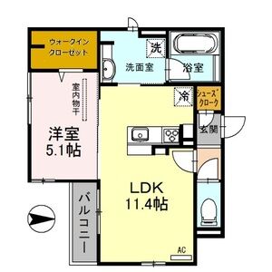 1LDK 間取り図