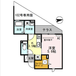 1K 間取り図
