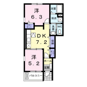 2DK 間取り図