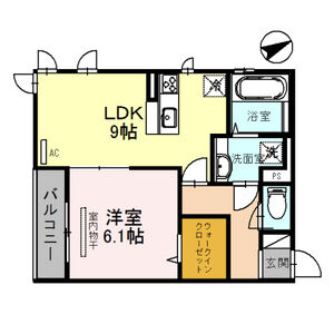 1LDK 間取り図