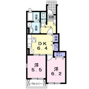 2DK 間取り図