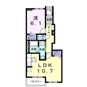 1LDK 間取り図