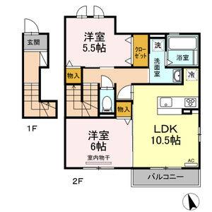 2LDK 間取り図