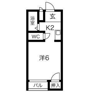 1K 間取り図