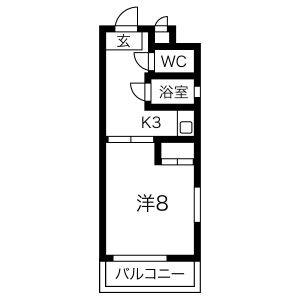 1K 間取り図
