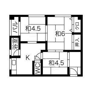 3DK 間取り図